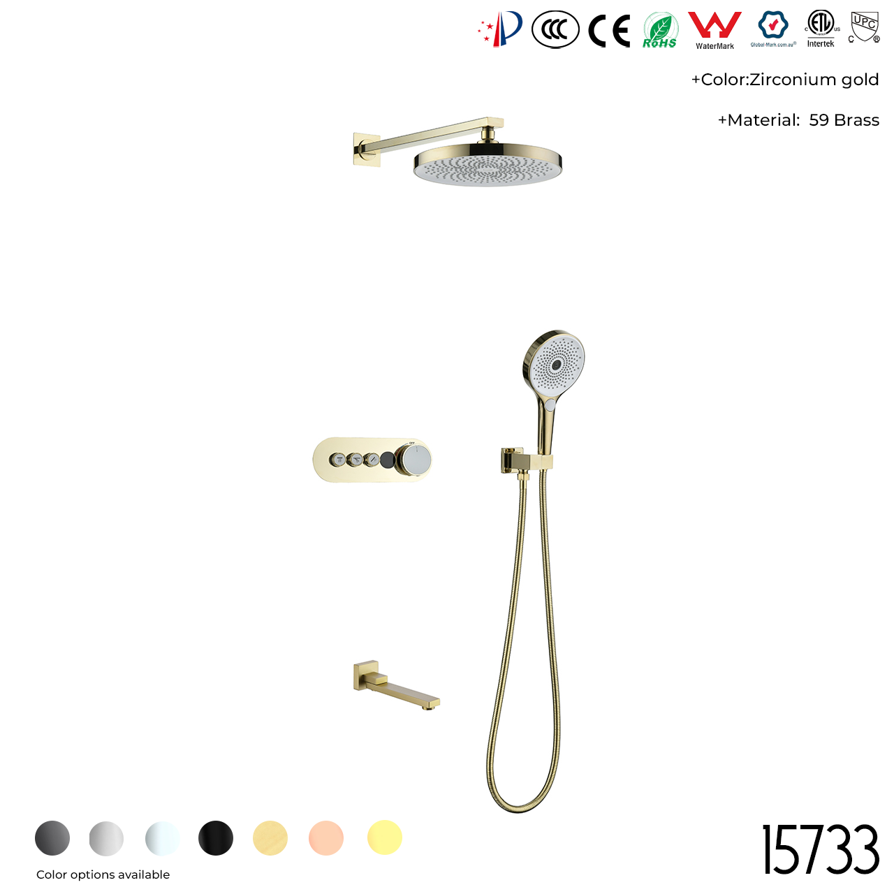 15733 Concealed shower set - 图片 2